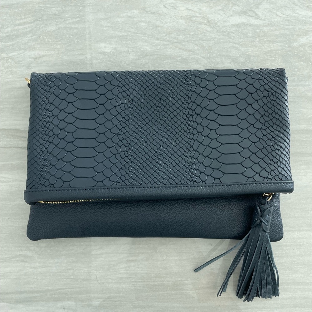 Gigi New York blue clutch crossbody